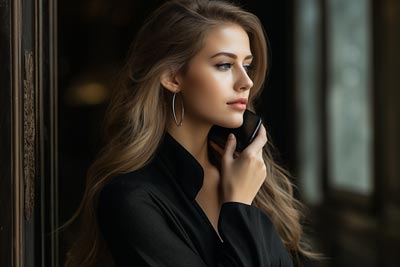 Ragazza che ascolta al telefono